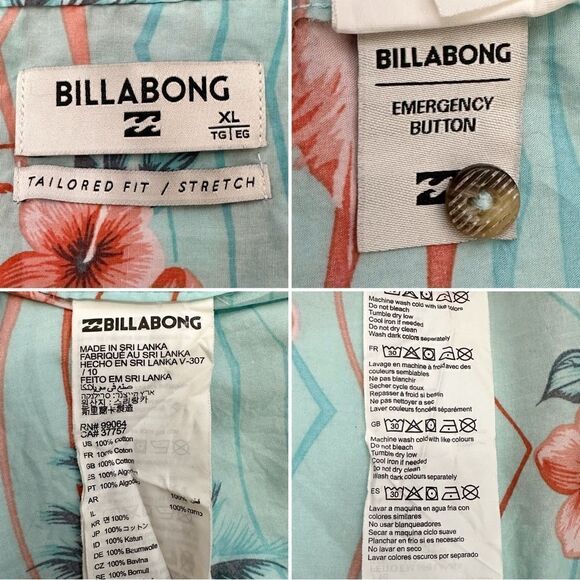 Billabong Men’s Sundays X Floral Short Sleeves Button Down Shirt, Size XL - Picture 10 of 11